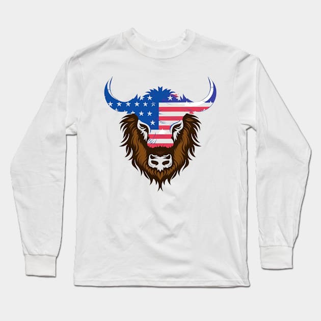 American bison Long Sleeve T-Shirt by Spaceboyishere